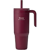 REDUCE Chiller Vacuum Insulated 40 oz Tumbler with Spill-Proof Silicone Straw - Sustainable Tritan Lid with Water Intake Markers - Soft Sit Base Travel Mug - Dishwasher Safe - Cheeky Cherry
