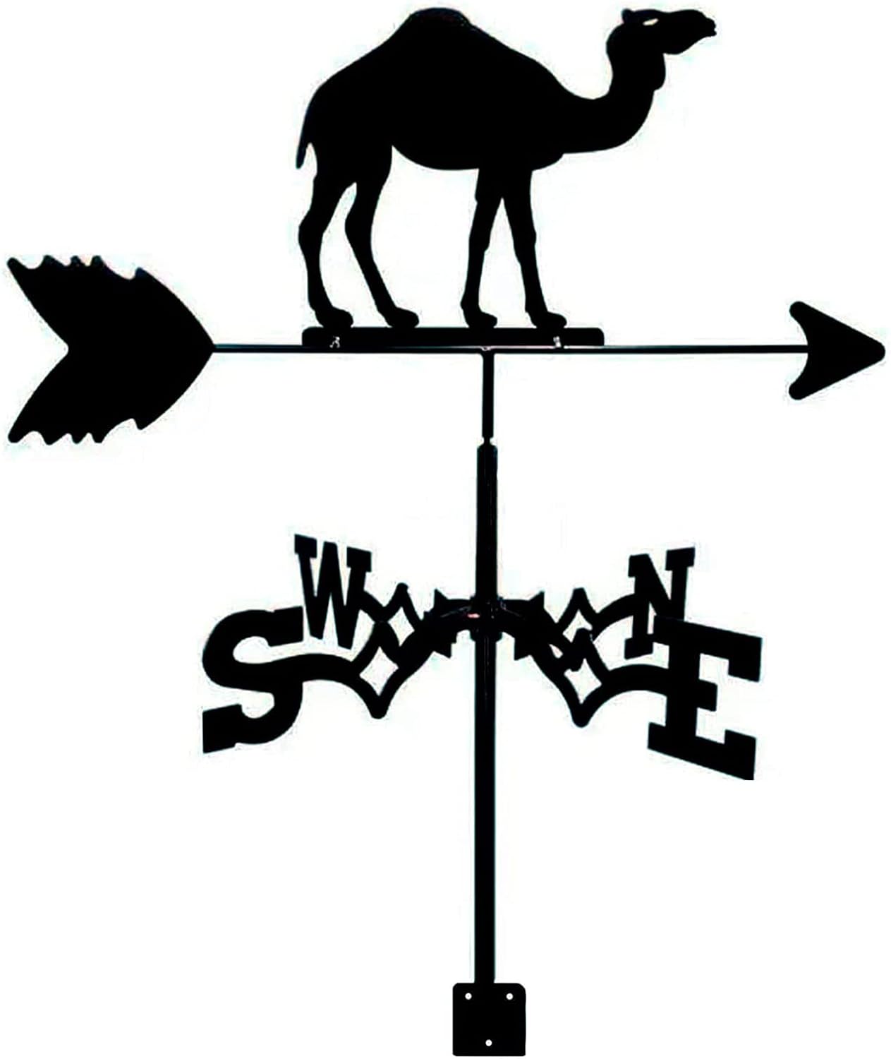 Weathervanes - UYBAG Farmhouse Weather Vane Roof Mount Rod, Animals Stainless Steel Wind Direction Indicator Outdoor Metal Bracket Weathervane for Garden Yard