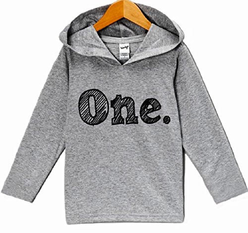 Custom Party Shop Baby Boy's First Birthday One Hoodie Pullover 12 Months Grey and Black