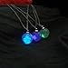 UINKE Glow in the Dark Luminous Dandelion Glass Globe Pendant Necklace,Blue&Green