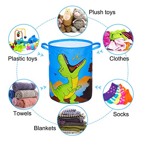 FIOBEE Dinosaur Laundry Hampers Canvas Storage Bin Waterproof Storage
