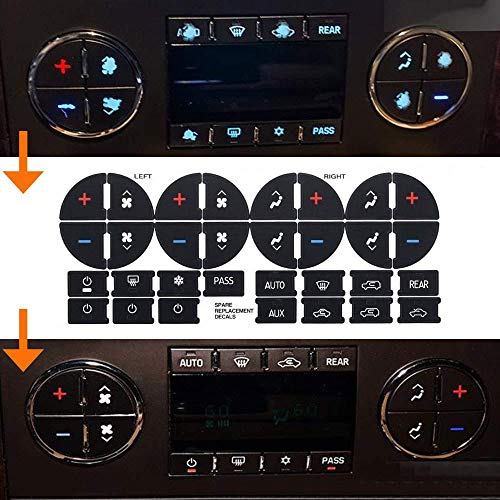 Umiwe Replacement AC Dash Button Sticker Repair Kit Fit for Buick Chevrolet Chevy GMC Vehicle SUV Truck - Thumbnail 2