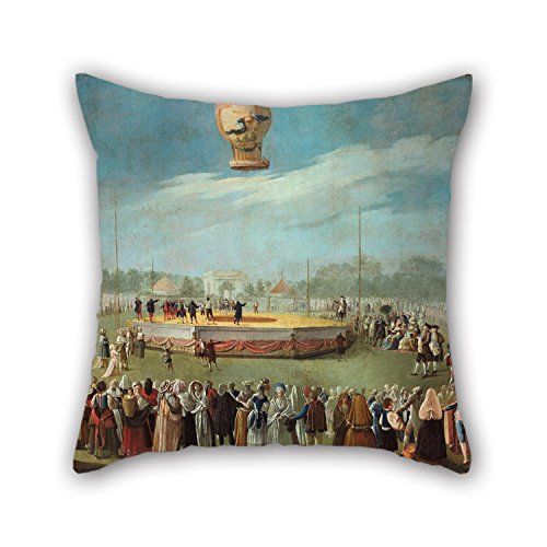 Loveloveu 20 X 20 Inches / 50 By 50 Cm Oil Painting Antonio Carnicero - Ascent Of A Balloon In The Presence Of The Court Of Charles IV Throw Pillow Covers ,twice Sides Ornament And Gift To Valentine