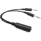 R SPIDER WIRELESS Helicopter U-174 Plug Aviation Headset to General Aviation(GA) Adapter Cable
