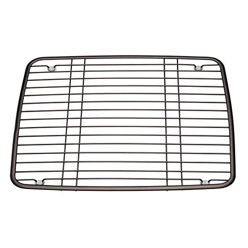 mDesign Kitchen Sink Metal Dish Drying Rack/Mat - Sleek Steel Wire - Allows Wine Glasses, Mugs, Bowls and Dishes to Drain in Sink - Pack of 2, Bronze - Thumbnail 6