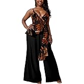 Women's Summer Outfits Elegant Two Piece Set for Work Business Casual V Neck Loose Wide Leg Long Pants Set