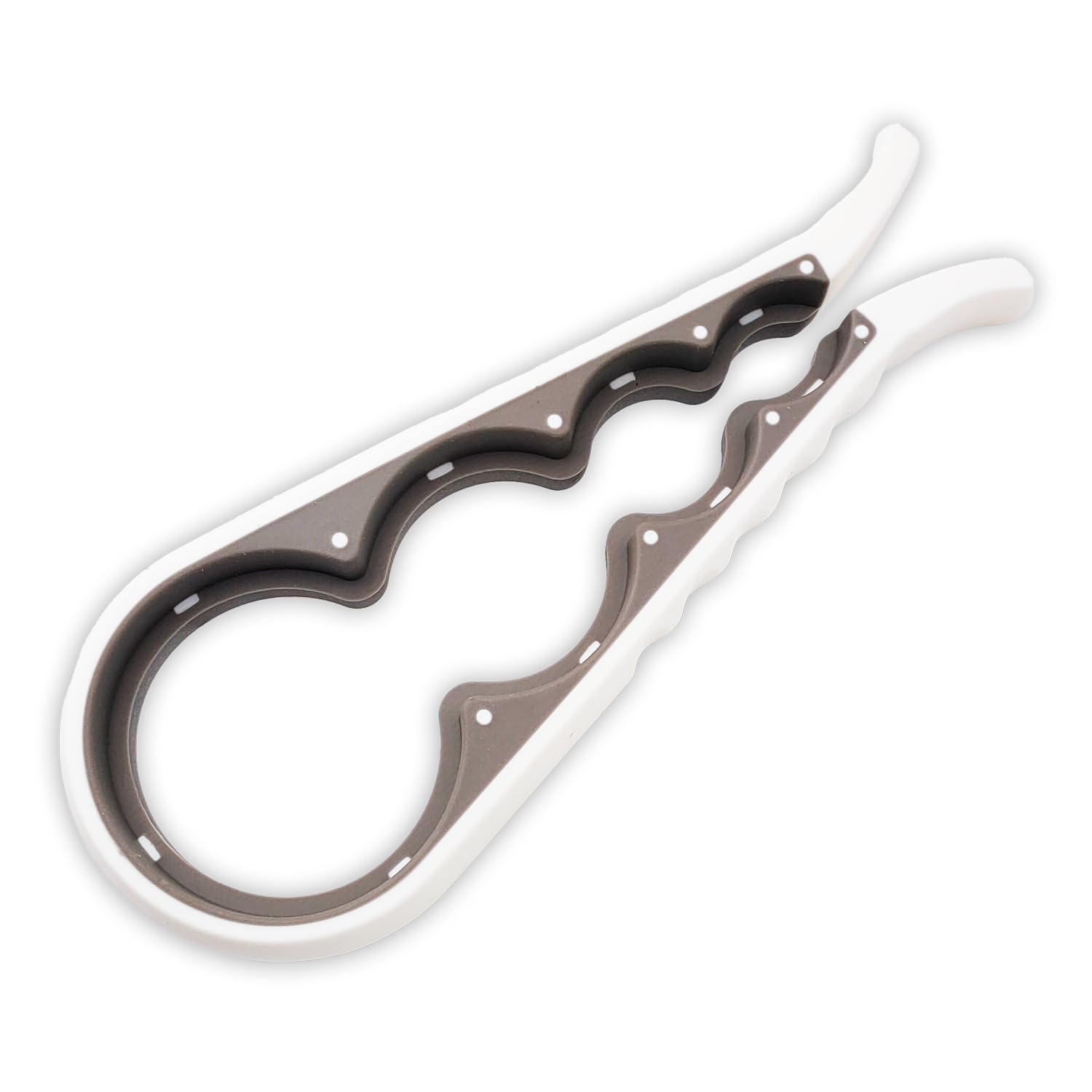 Universal Jar Opener in White Rubber - Ergonomic Non-Slip Multifunction Can Opener for Kitchen, Bar and Restaurant, Ideal for Elderly, Women, Children and People with Arthritis