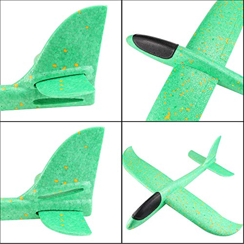 Weoxpr 5 Pack 18.3inch Multicolor Airplane Toy, Jumbo Manual Throwing Foam Plane, Large Glider Planes, Fun Airplane Model, Flying Aircraft for Outdoor Sport Game, Birthday Party Favors, Carnival Prize - Thumbnail 2