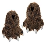 Wishpets Brown Grizzly Bear Paw Slippers