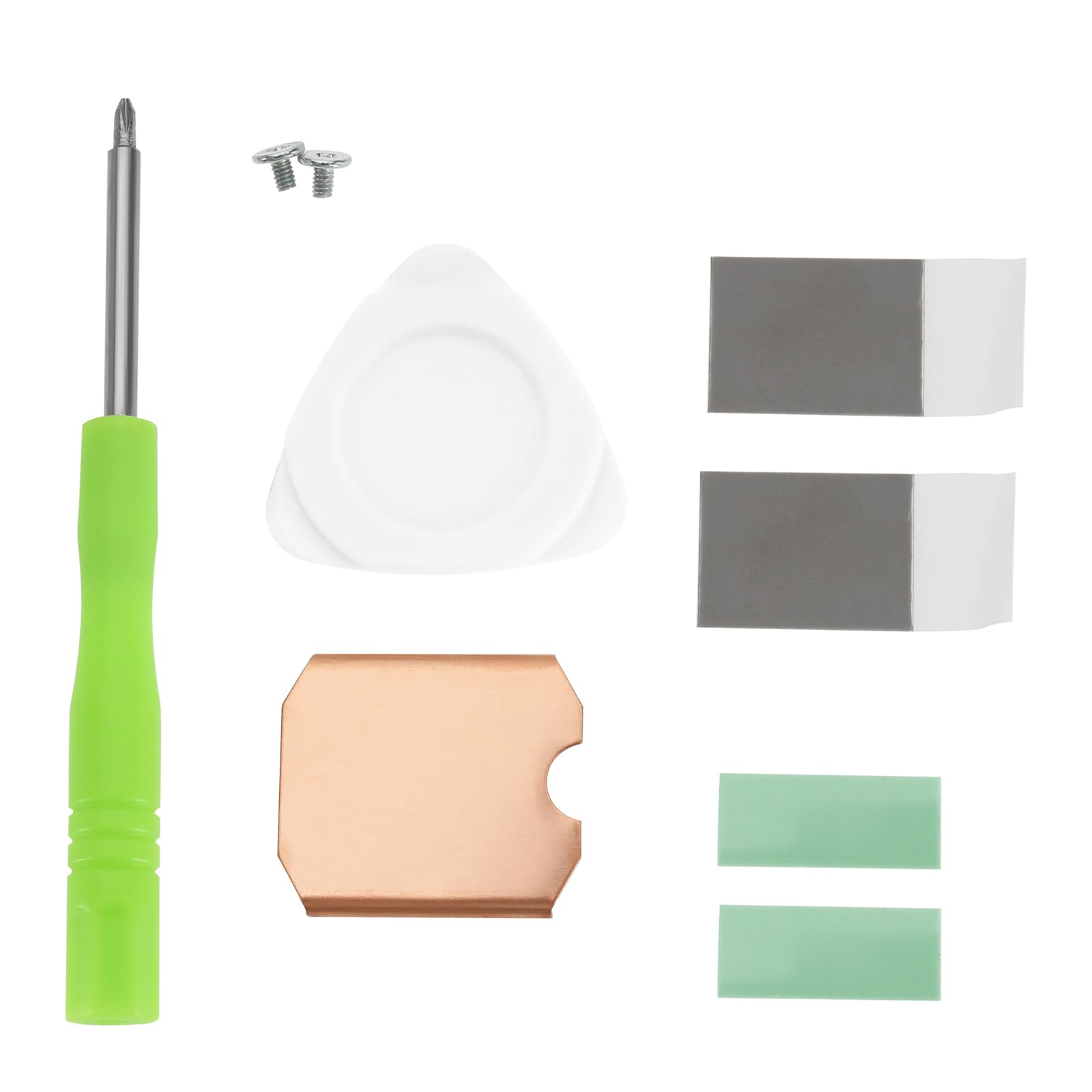 VGOL 1 Set SSD Heatsink Thermal Pads Kit M.2 2230 SSD Copper Heatsink Cover Compatible with Steam Deck Heat Shield Cover Replacements Repair with Screwdriver Tools Kit