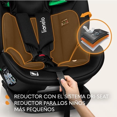 LAVENDER I-SIZE Silla Infantil de Coche de 76 a 150 cm Cumple con la Norma R129 i-Size Montaje Orientado hacia delante ISOFIX y Cinturón TT Ajuste del Reposacabezas (Black Carbon)