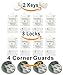 Magnetic Cabinet Lock Set of 8 + 2 Keys | Baby Proofing Cabinets and Drawer Lock | BONUS 4 Corner Guards