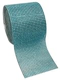 Turquoise Diamond Rhinestone Mesh Ribbon, Wedding Ribbon, Diaper Cake Ribbon, 4.75