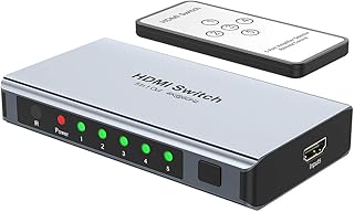 HDMI Switch 4k@60HZ HDMI Splitter, WENTER Aluminium HDMI Switch 5 in 1 Out, HDMI Umschalter mit IR Fernbedienung Unterstützt 3D HD1080P, HDMI Switcher für PS4 Xbox HDTV Blu-Ray Player