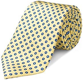 ORIGIN TIES Men's Fashion Silk Polka Dots 3 inches Standard Tie Yellow