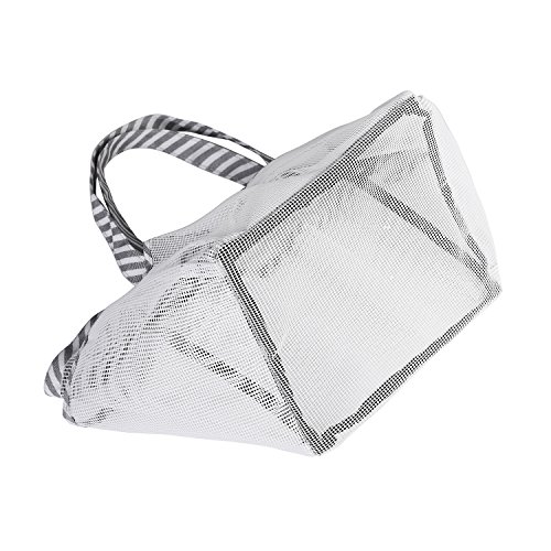 Haundry Mesh Shower Caddy Tote, White College Dorm Bathroom Tote with 8