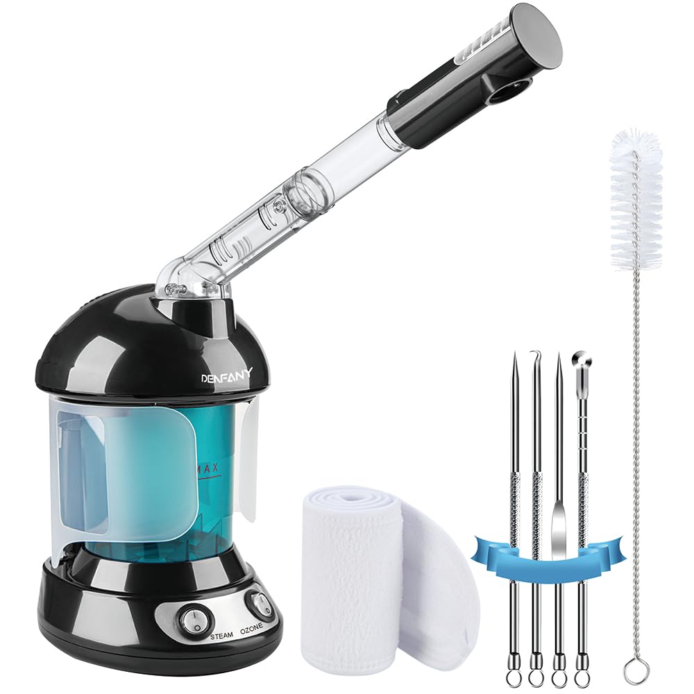 Photo 1 of *MISSING PARTS - see clerk notes*
Facial Steamer - DENFANY Nano Ionic Face Steamer with Extendable 360° Rotating Arm - Portable Facial Steamer for Personal Care at Home or Salo (Black)