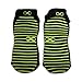 Non Slip Skid Socks with Grips, For Hospital Rehab, Yoga, Pilates, Barre, Traveling, Home Use, Black (Green Grippy Lines) - Size M/L, 2 Pairs