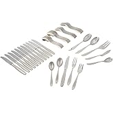 Reed &amp; Barton Palmer 65-Piece 18/10 Silverware Set for 12, Flatware | silver, dishwasher safe | includes serving spoons and utensil set | heavy duty, cutlery set for kitchen and dining