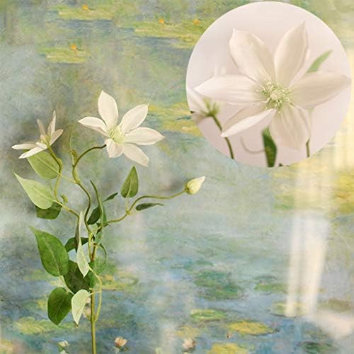 Wgz フェイク花クレマチスシミュレーション花束花瓶リビングルームデコレーションデコレーション装飾的な偽の花 飾る Color Purple B086vz5k 1 575円