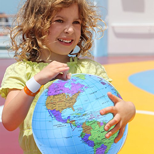 image for Pangda 16 Inch Inflatable Globe Inflatable World Globe Beach Ball Glob