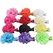 12pcs 2'' Satin Silk Carnation Rose Fabric Flower With Lined Hair Clips
