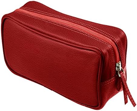 Lucrin Small Toilet Bag Granulated Cow Leather Red