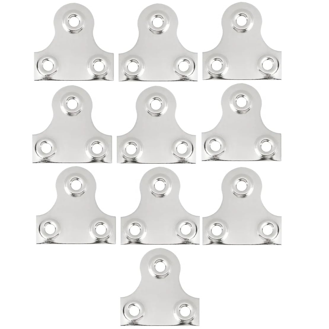 Merriway BH05296 (10 Pcs) Glass Mirror Picture Hanging Plate Round Chrome Plated 32 mm - Pack of 10 Pieces