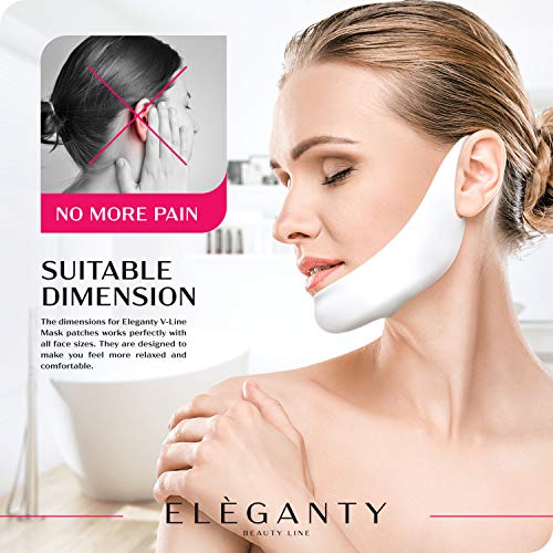 Eleganty V-line Lifting Mask 6pcs Pack Double Chin Reducer Face Contour Neck Jaw Lifting Gel Patch Wrinkle Anti Aging Skin Care Collagen Chin Up Firming and Slimming Treatment for Women and Men