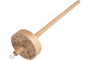 Colaxi Drop Spindle Top Whorl Yarn Spinner Practical Retro Style Wheel Yarn Tools 32.5cm Wood Hand Vcarved for Woven Knitted Felting Beginners DIY