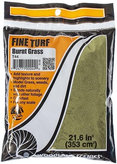 Woodland Scenics WT44 Fine Turf, Burnt Grass Green Landscaping Agent, Burnt Grass T44