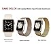 top4cus Double Electroplating Milanese Loop Stainless Steel Replacement iWatch Band with Magnetic Closure Clasp for Apple Watch - 38mm Regular Length - Gold