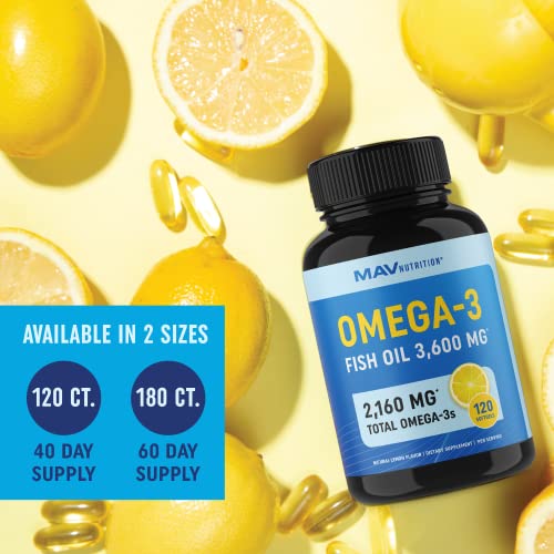Omega 3 Fish Oil High Potency Triple Strength Over 2,000mg of Omega