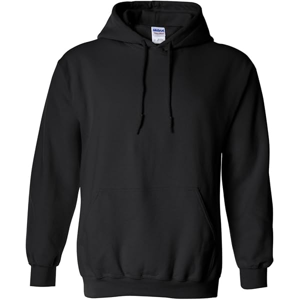 Gildan Men's Big Pouch Pocket Pullover Hooded Sweatshirt, Black