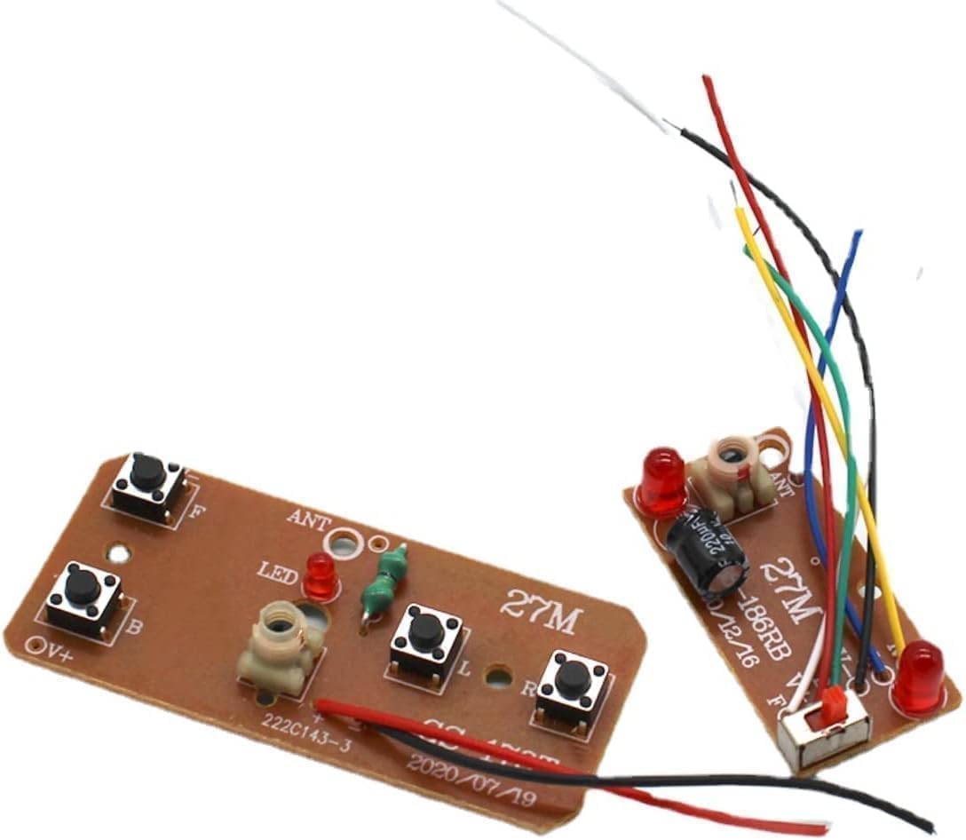 Cawhui 27mhz Four-Way Remote Control Board Two-Way RC Transmitter and Receiver Car Robot Model Accessories for DIY Project Parts (Control 2 Motors)