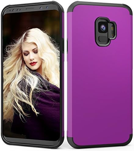 Galaxy S9 Case,ADCOOG Dual Layer Hybrid Sturdy Anti-Shock Cover High Impact Resistant Protective Case for Samsung Galaxy S9 2018 Purple