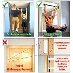 IRONSURGE Pull Up Bar for Doorway 6-piece Set with