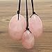Massage Stones,Charminer Drilled Rose Quartz Jade Egg 3Pcs Set Pelvic Floor Muscles Vaginal Exercise Yoni Egg for Kegel Exercise Health Care for Women