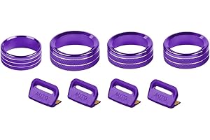 Voodonala JL 8PCS Metal Window Switch Knob Cover, Air Conditioner Headlight Volume Radio Switch Button Trim Compatible with Jeep Wrangler JL JLU & Gladiator JT 2018-2025, Purple