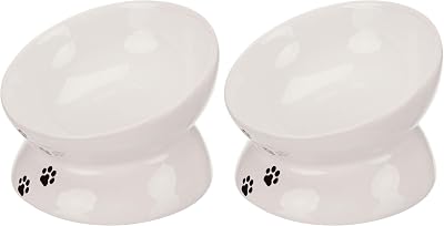 TRIXIE Ceramic Cat Feeding Station White 0.25 L Diameter 13 cm Pack of 2