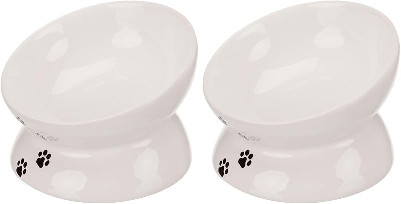 TRIXIE Ceramic Cat Feeding Station White 0.25 L Diameter 13 cm Pack of 2