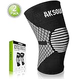 AKSOLO Knee Brace Compression Sleeves - Great Support for Women Men - Comfortable for Joint Pain Relief, Injury Recovery, Arthritis, Meniscus Tear 2 Pack