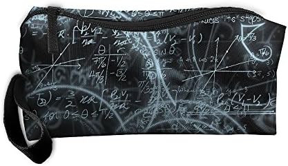 Portable Outdoor Cosmetic Toiletry Clutch Bag Accessories Organizer Case Travel Home Use Zipper Oxford Math Cool Pattern Storage Pouch Pencil Case