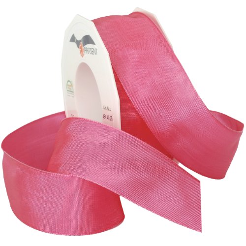 Morex Ribbon French Wired Lyon Ribbon, 1-1/2-Inch by 27-Yard Spool, Hot Pink