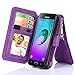Galaxy J3 Case, CaseUp 12 Card Slot - [Zipper Cash Storage] Premium Flip PU Leather Wallet Case Cover With Detachable Magnetic Hard Case For Samsung Galaxy J3 / Express Prime / Amp Prime - Purple