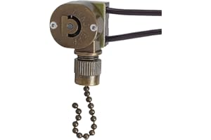 Akahttbn Ceiling Fan Light Switch Metal Zing Ear ZE-109M,Two-Wire ON-Off Pull Chain Switch, Compatible with Hunter Ceiling Fan Light (Bronze)