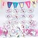 Pawliss 24 Normal & 24 Glow-in-the-dark Unicorn Bracelets Keychains Wristband, Birthday Party Favors Supplies for Kids Girls, Prizes Gifts, Rubber 48 pcs