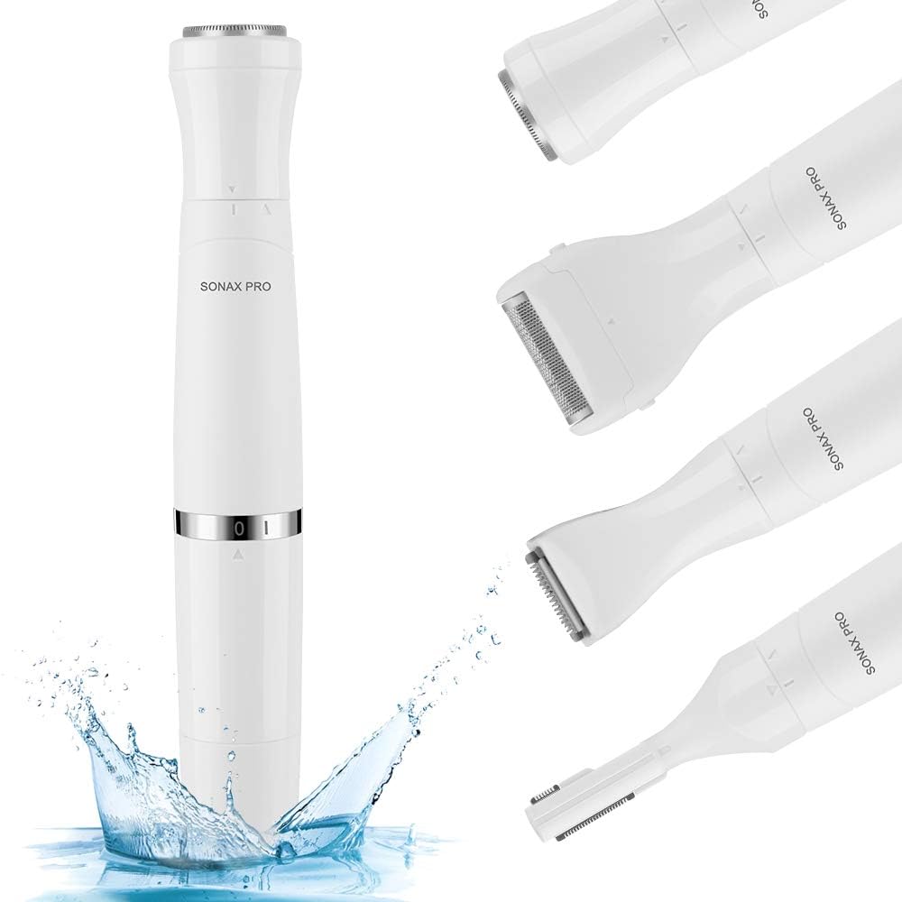 Bikini Trimmer for Women,4 in 1 Painless Facial Hair Remover Rechargeable,Waterproof Wet&Dry Ladies Trimmer,High Speed Electric Shaver for Women's Eyebrow/Armpit/Leg/Arm