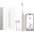 Laifen Wave Electric Toothbrush, Oscillation & Vibration Sonic Electric Toothbrush for Adults with App, 3 Brush Heads, IPX7 Waterproof Magnetic Rechargeable Travel Powered Toothbrush (Cream ABS)