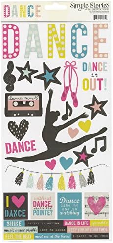 Simple Stories Simple Sets Dance Cardstock Stickers 6"X12", Black, MSRP $2.53 Each